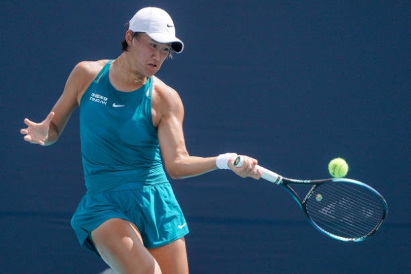 Wang Xiyu in action ahead of Wimbledon.