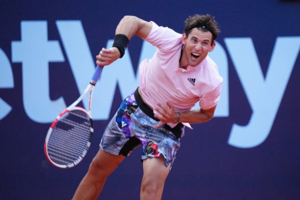 Dominic Thiem in action ahead of the ATP Winston-Salem Open.