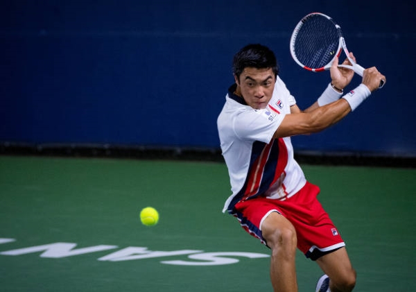 Brandon Nakashima in action at the ATP San Diego Open.