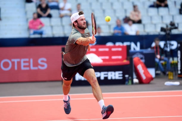 Tommy Paul in action ahead of the ATP Stockholm Open.