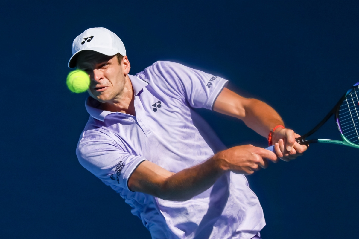 Hubert Hurkacz in action ahead of the ATP Marseille Open.