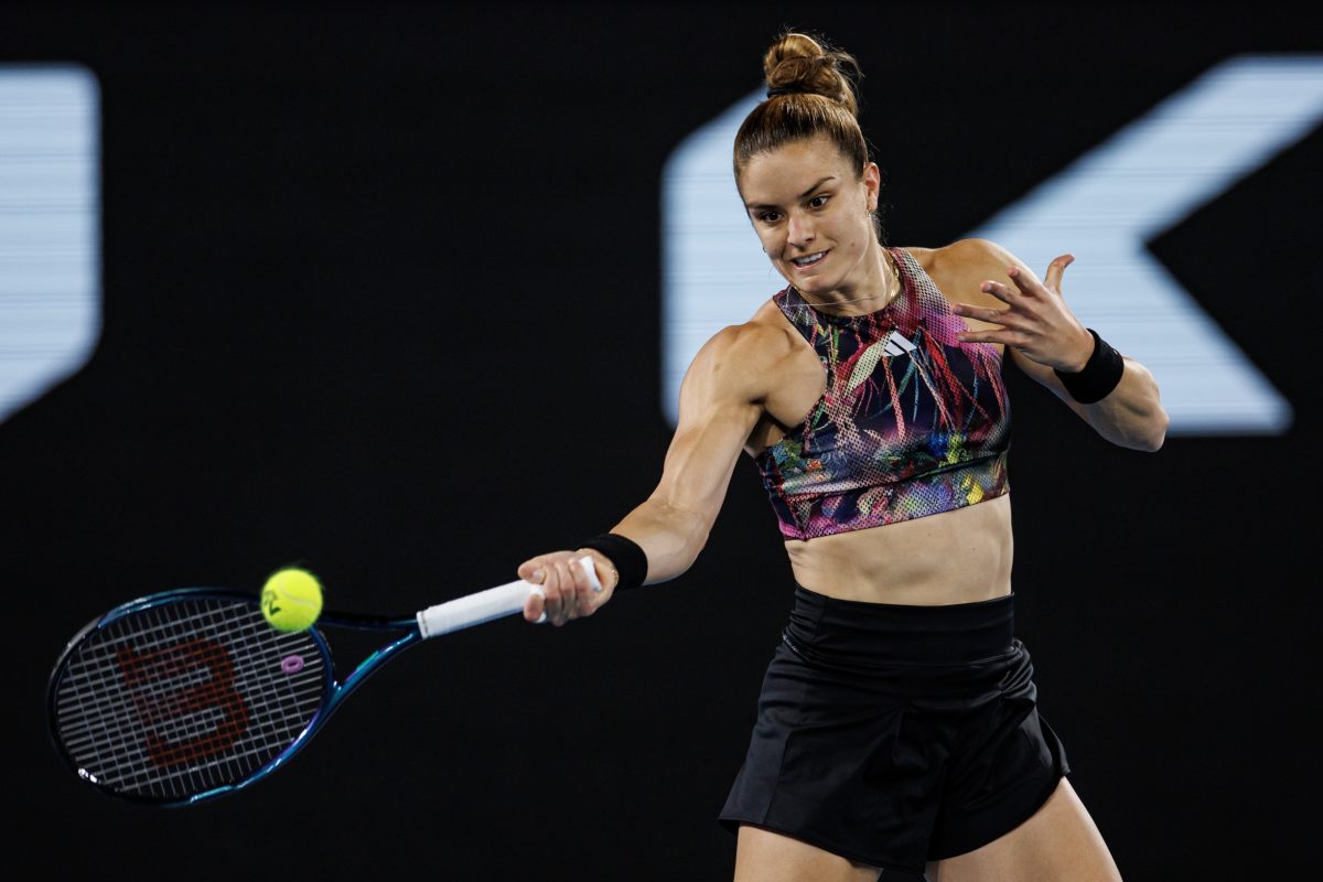 Maria Sakkari in action ahead of the WTA Linz Open.