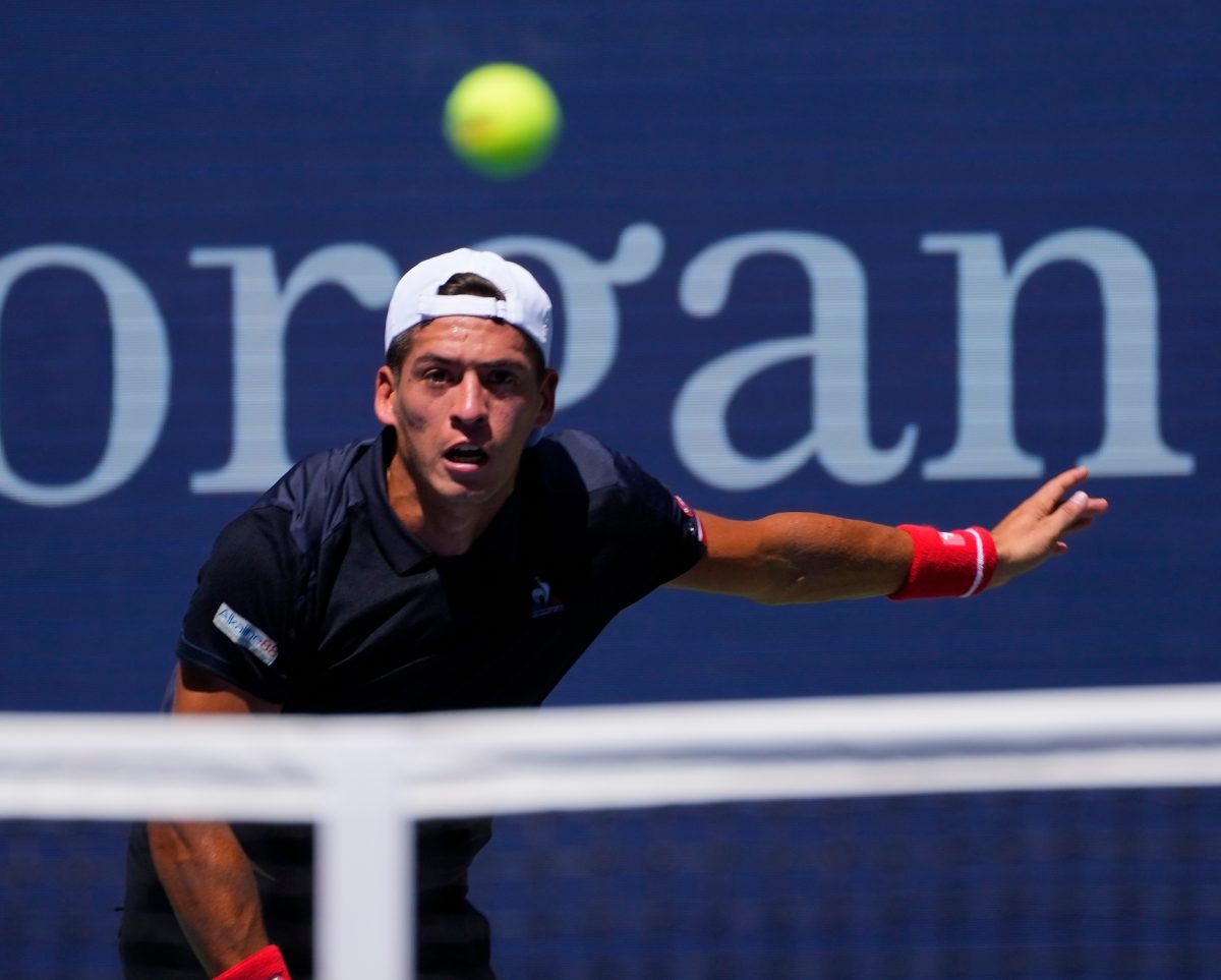 Sebastian Baez in action ahead of the ATP Santiago Open.