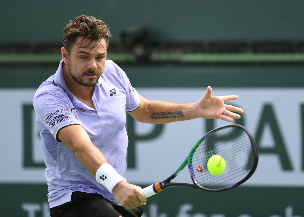 Stan Wawinka in action at the ATP Indian Wells Masters.