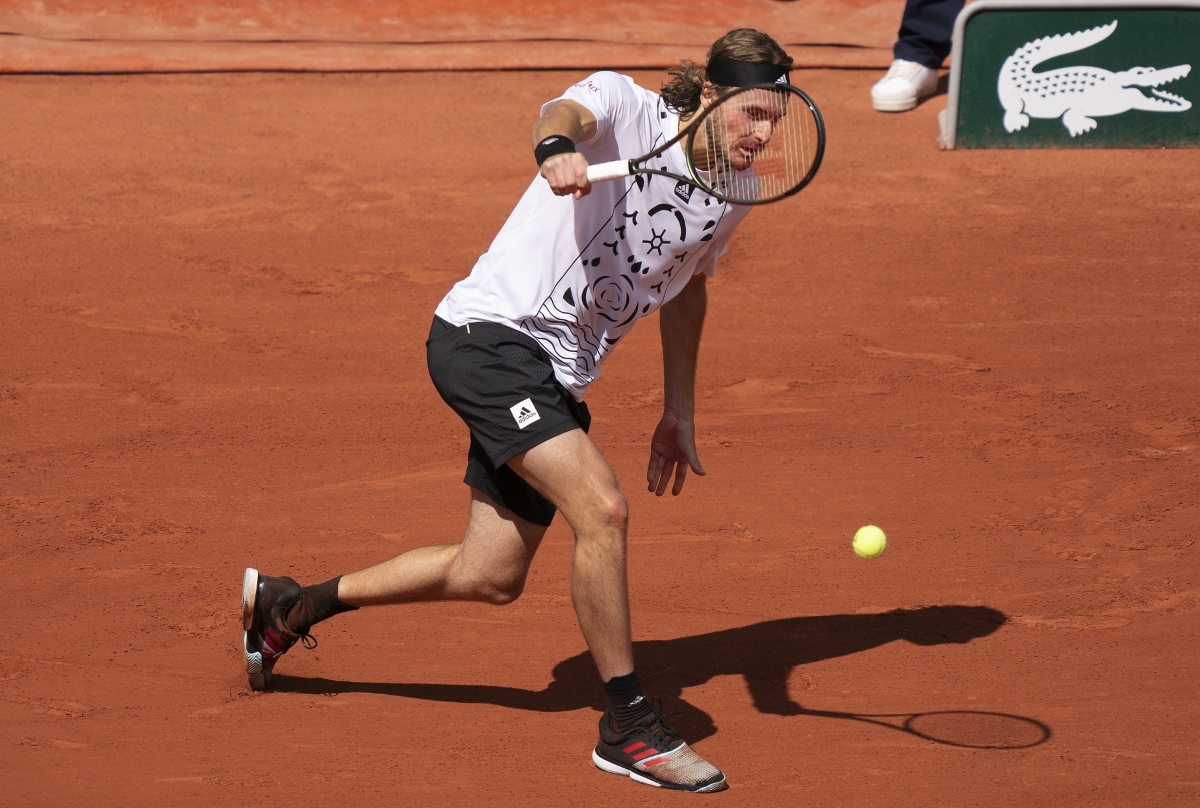 Stefanos Tsitsipas in action ahead of the French Open