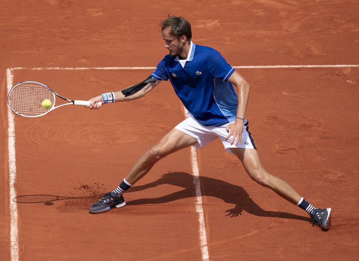 Daniil Medvedev in action at the French Open.