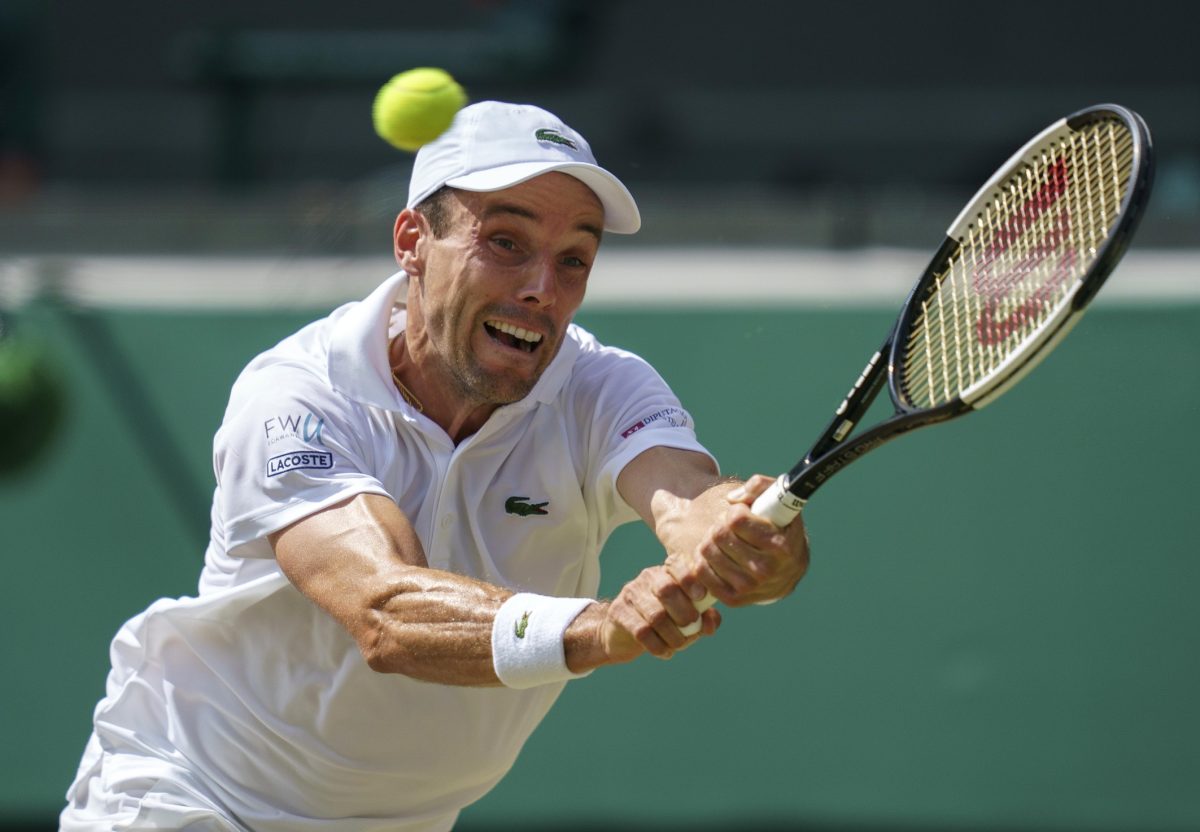 ATP Halle Open semifinalist Roberto Bautista Agut in action.