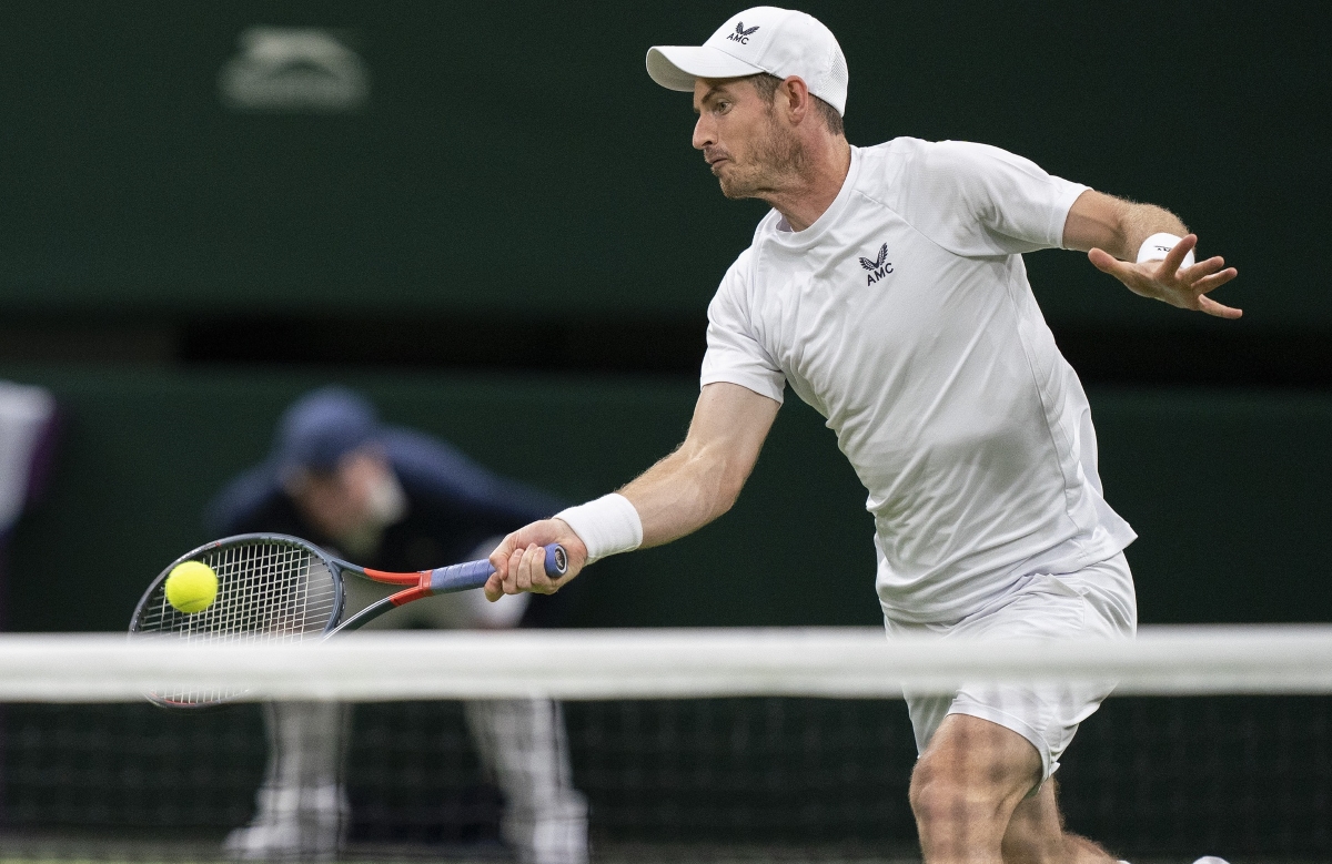 Andy Murray, a Challenger Tour champion in Nottingham, in action.