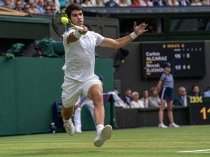 Queen's Club champion Carlos Alcaraz in action.