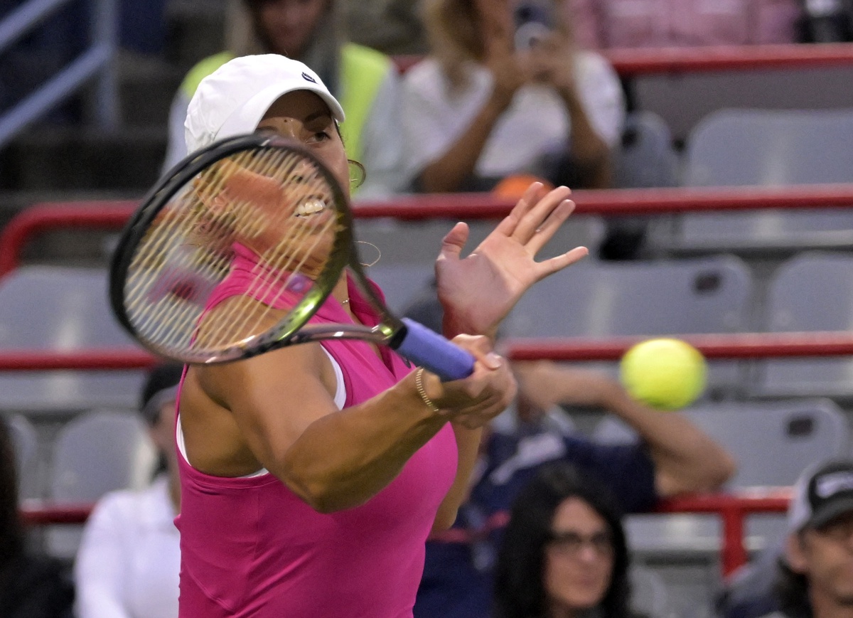 Madison Keys in action ahead of the US Open.