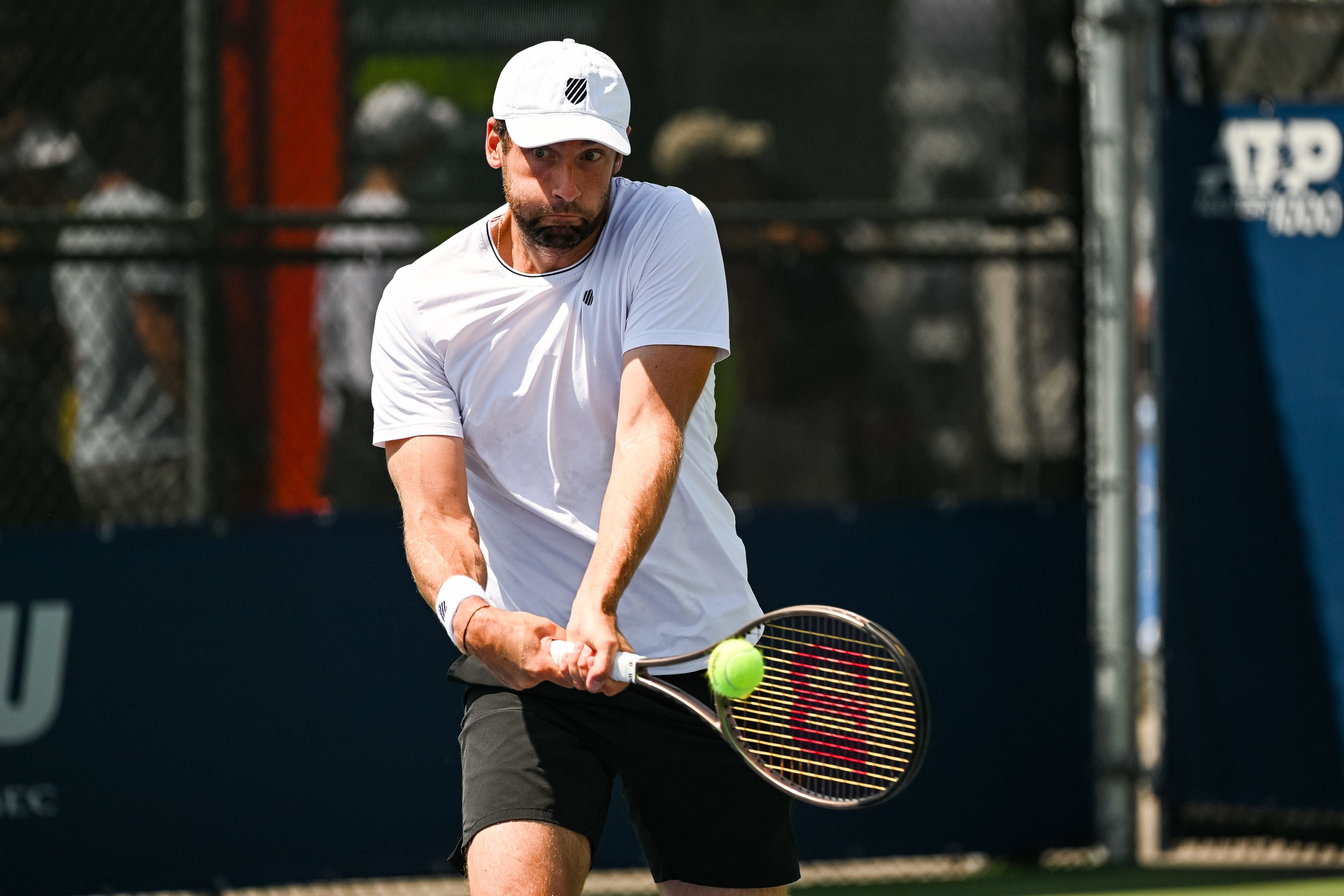 Quentin Halys in action ahead of the ATP Antwerp Open.