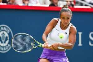 Leylah Fernandez in action ahead of the WTA Jiangxi Open.