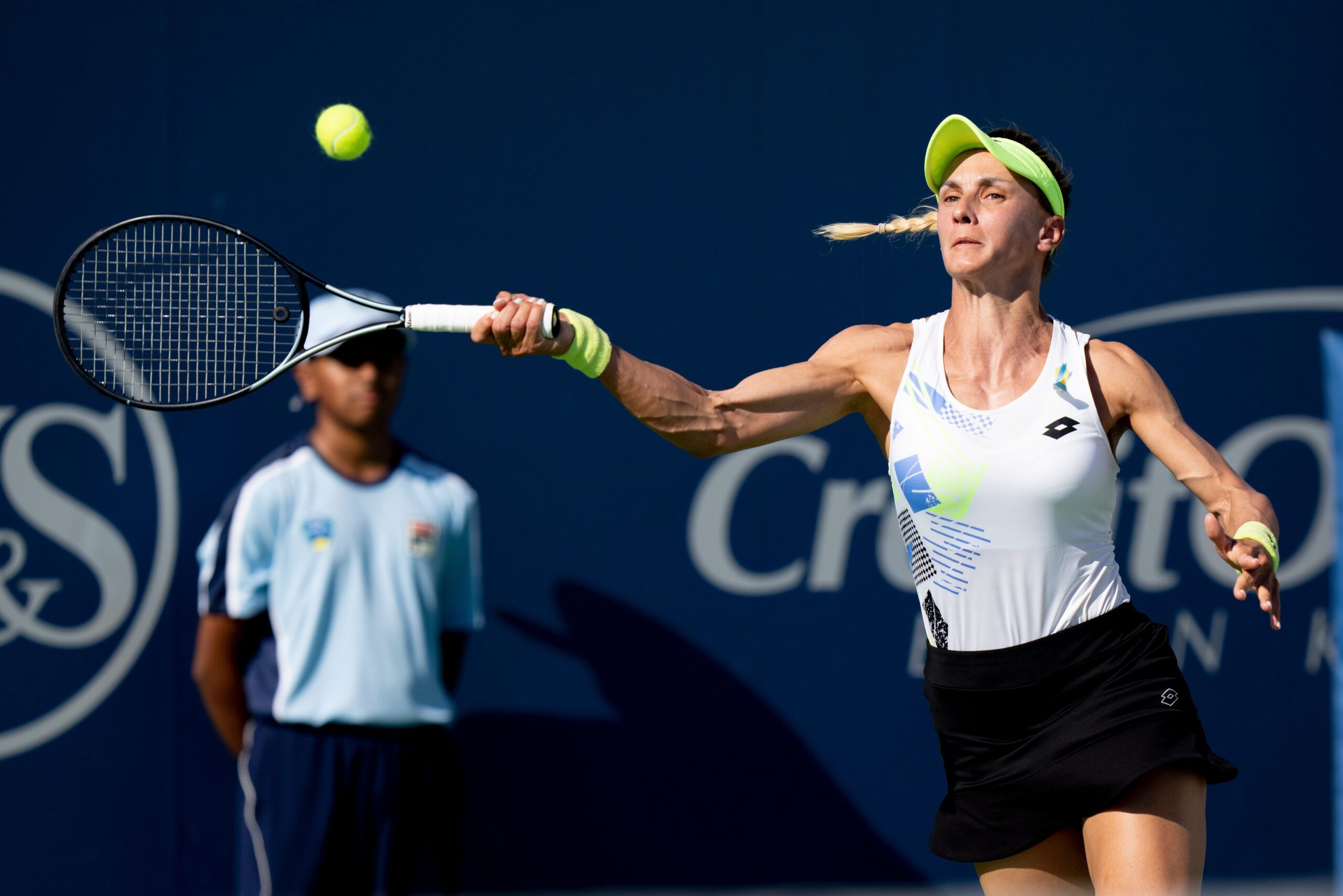 Lesia Tsurenko in action ahead of the WTA Monastir Open.