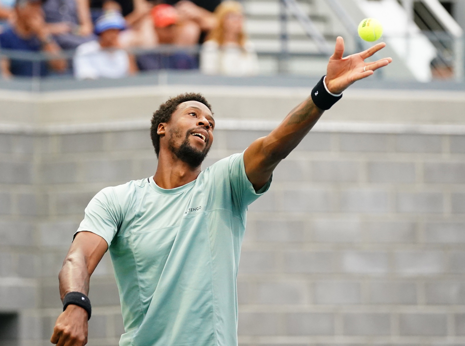 Gael Monfils in action ahead of the ATP Stockholm Open.