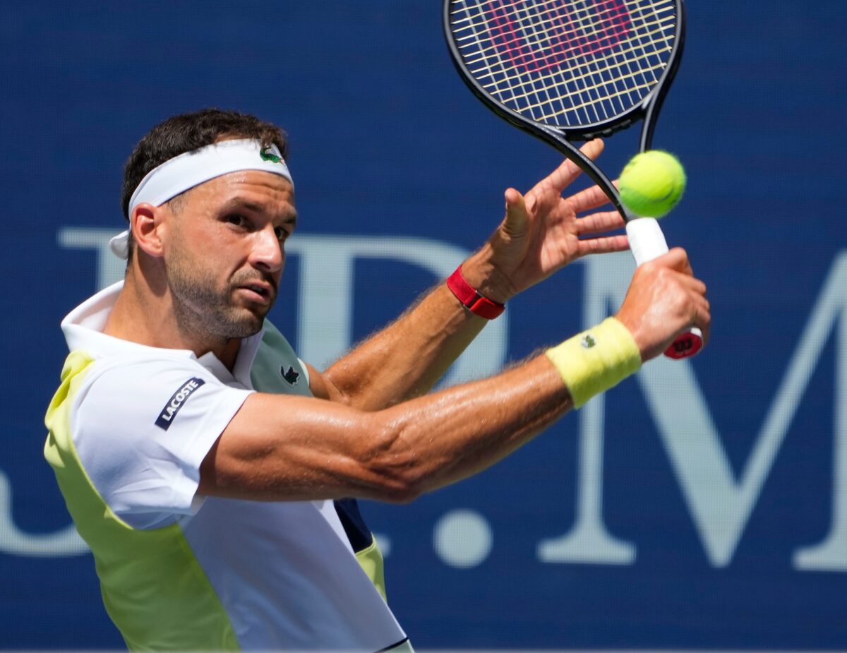 Grigor Dimitrov in action ahead of the ATP Metz Open.