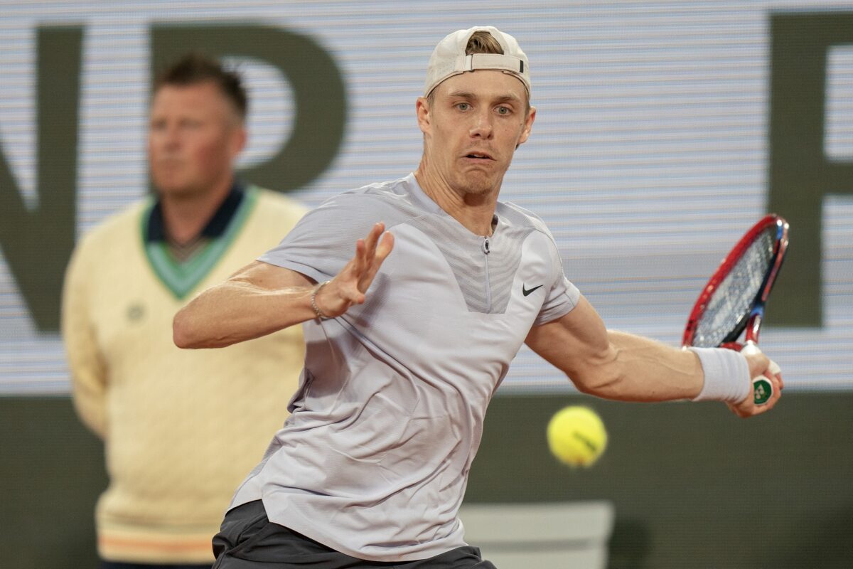 Denis Shapovalov in action ahead of the ATP Belgrade Masters.