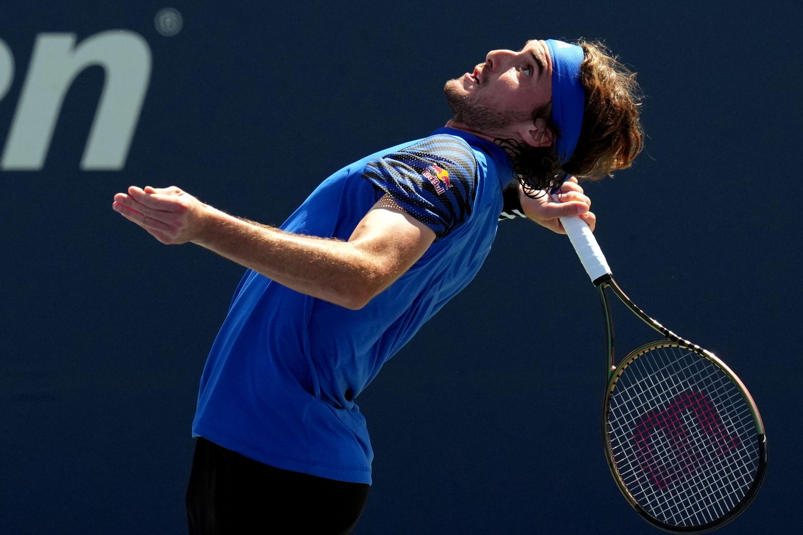 Stefanos Tsitsipas in action ahead of the ATP Antwerp Open.