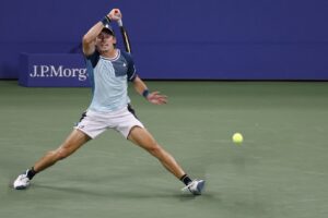 Alex de Minaur in action ahead of the Australian Open.