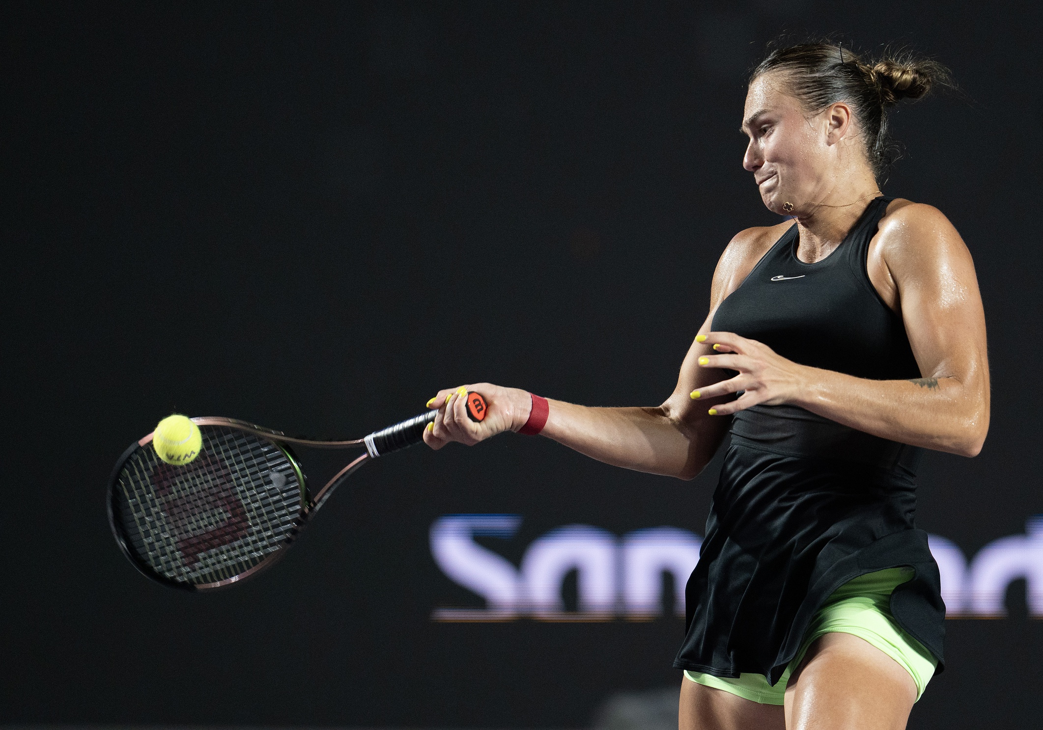 Aryna Sabalenka in action ahead of the WTA Wuhan Open.