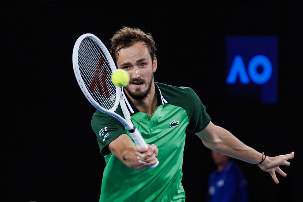 Daniil Medvedev in action ahead of the ATP Halle Open.