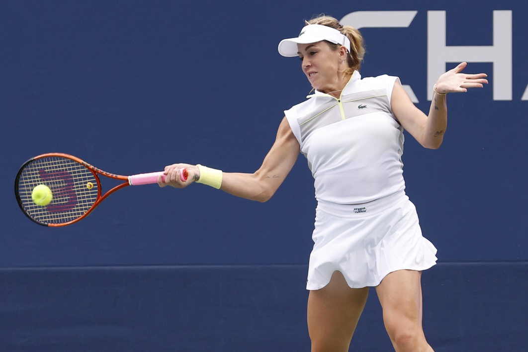 Anastasia Pavyluchenkova in action ahead of the WTA Rouen Open.