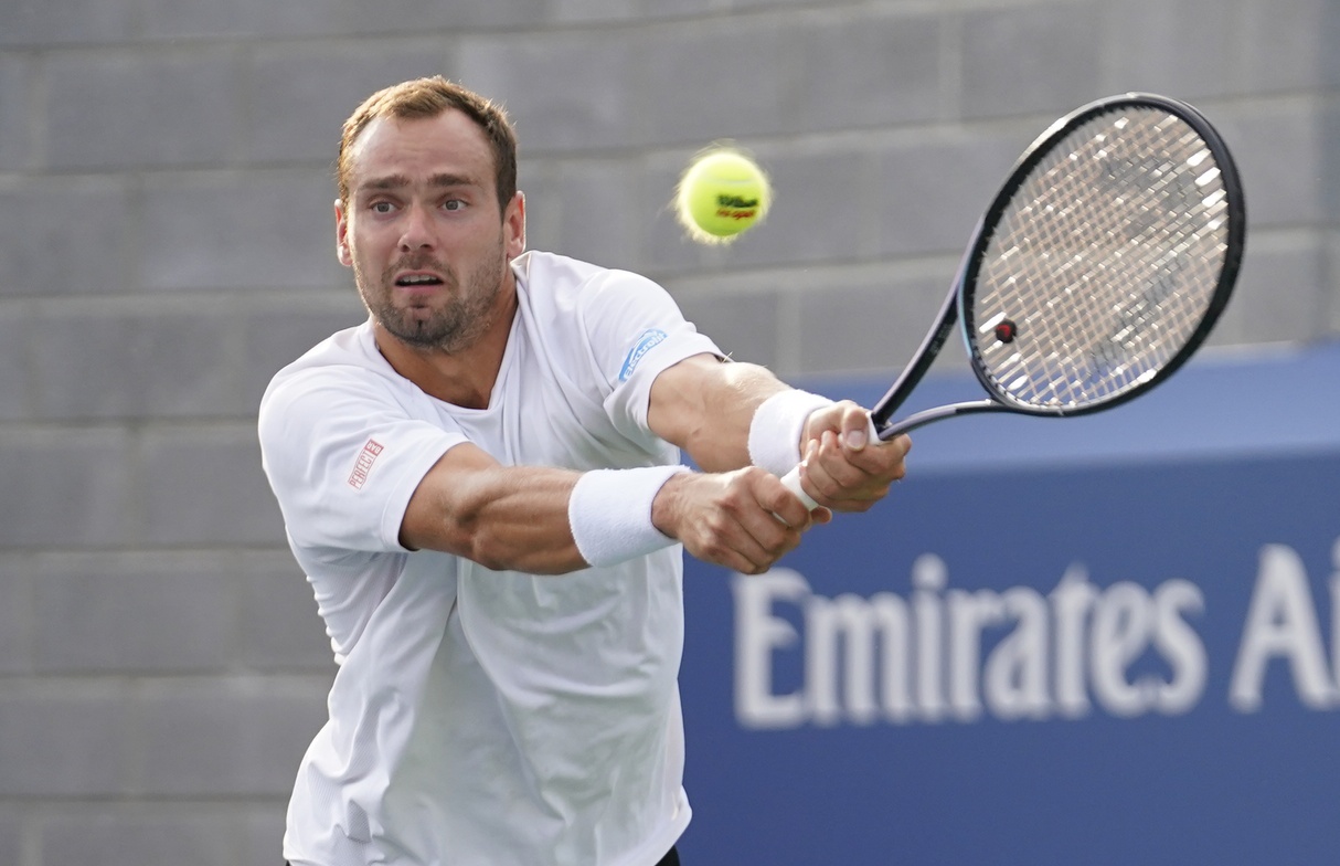 Roman Safiullin in action ahead of the ATP Rome Masters.