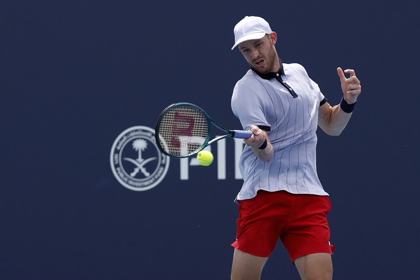 Nicolas Jarry in action ahead of the ATP Chengdu Open.