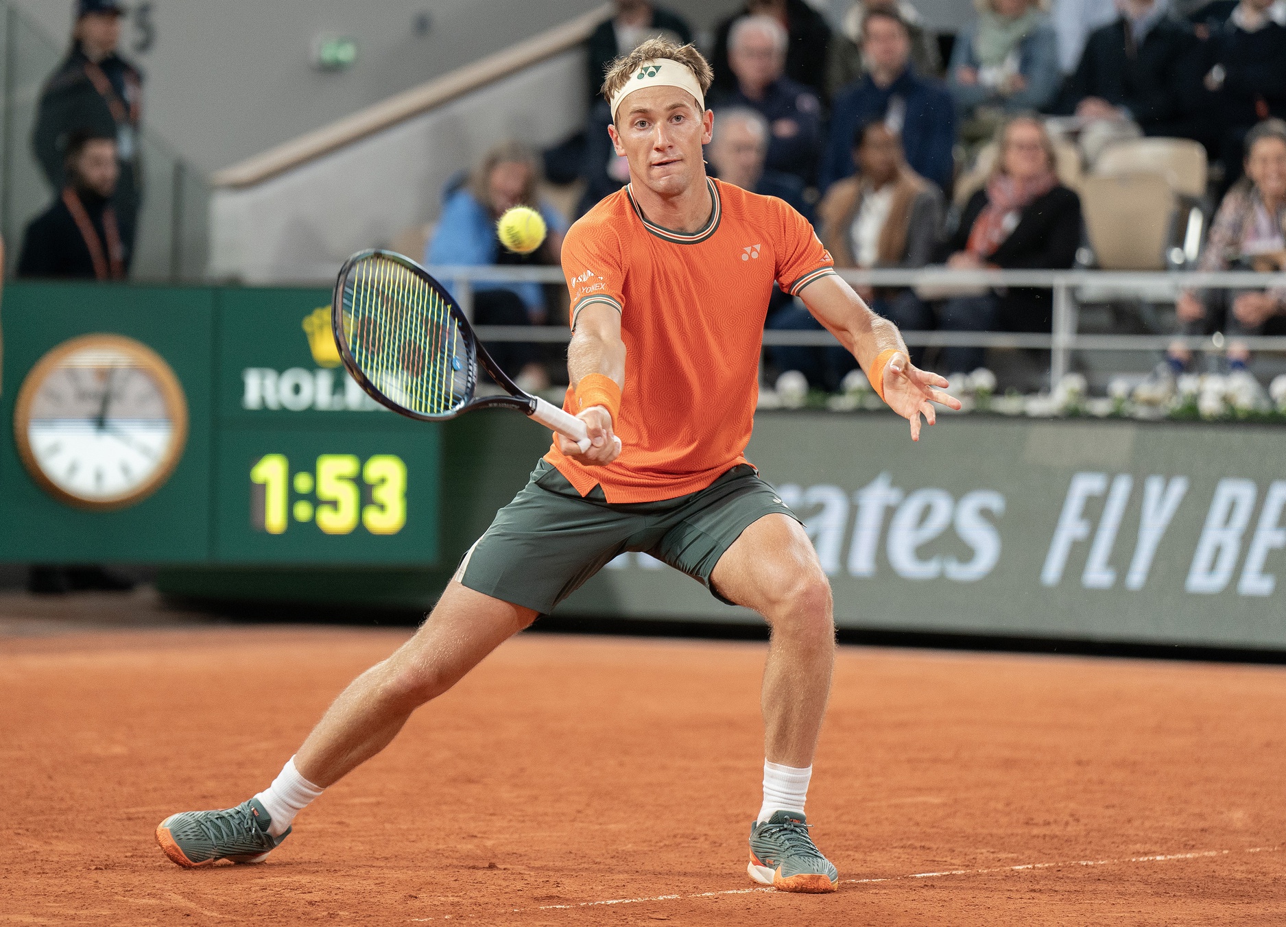 Casper Ruud in action at the French Open.